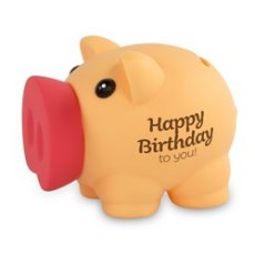 Tirelire cochon 'Happy Birthday to you!'