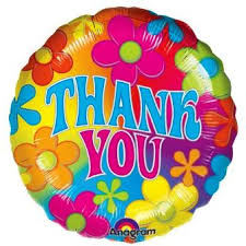 7068 Thank You  Ballon Hélium 45cm 'Thank You Flowers'