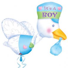 Baby Ballon Hélium 58 x81cm 'Cigogne It's a Boy'