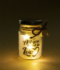 7039805 LED Star Light Little 8,5cm 'All you need is Love'