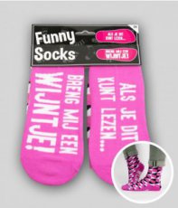 7037208 Funny socks 'Breng mij een wijntje!' sokken