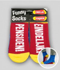 7037224 Funny socks 'Eindelijk Pensioen' sokken