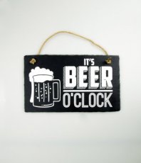 Ardoise 25x15cm 'It's Beer O' Clock'