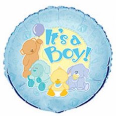 52195 Baby Folieballon 46cm/18" It's a Boy Animals