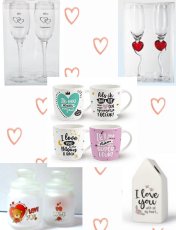 Valentijns Lieve Tassen en Glazen