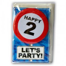 Carte de vœux avec badge à épingler 'Happy .2'