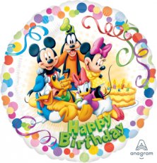 Happy Birthday Folieballon 45cm/18" Mickey & Friends