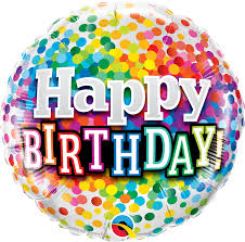 49496 Happy Birthday Ballon Hélium 45cm/18"  Confetti
