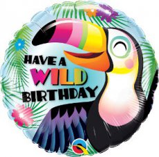 78660 Happy Birhtday Ballon Hélium 45cm 'Wild Birthday Toecan'