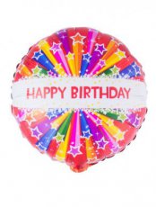 Happy Birthday Folieballon 45cm/18" Explosion Stars