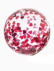 Bubble ballon 18"/45cm met confetti hartjes