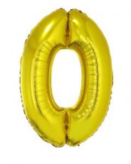 Folieballon Goud 40" Jumbo cijfer '0'