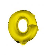 Folieballon Goud 16" met stokje letter 'O'