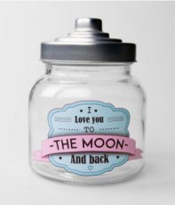 Pot de bonbons 'I love you to the Moon and back'