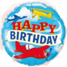 Happy Birthday Folie 45cm/18" Airplanes