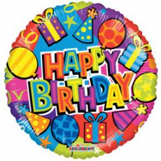 19548 Happy Birthday Happy Birhtday Ballon Hélium 45cm Festive