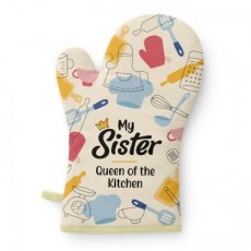 Ovenhandschoen 'My Sister, Queen of the kitchen'