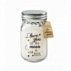 7039721 Kaars Black&White Vanilla Geurkaars - I love You to the Moon and Back