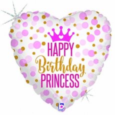 Happy Birthday Folieballon 45cm/18" Princess