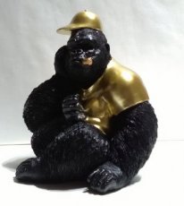 13678 Gorilla 27 cm XL met gouden sigaar