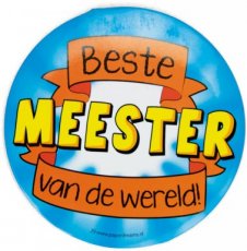 Badge XL 10cm 'Beste meester'