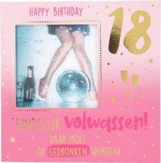 Muziek & 3D Wenskaart 18 Happy Birthday Einedlijk volwassen!..