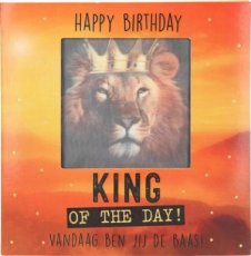 3111130-26 Muziek & 3D Wenskaart Happy Birthday King of the day! Vandaag