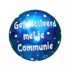 .Ballon Folie 18inch/45cm Communie blauw