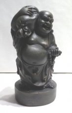 516-146S Boeddha Chinees 16 cm met reiszak op schouder