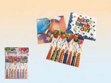 62/0935-2 Servetten Candles & Balloons