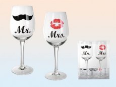 Wijnglazen Mr & Mrs