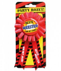 rozet19 Party Rosette 'Beste Meester'