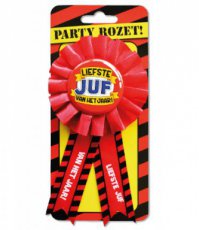 rozet20 Party Rosette 'Liefste Juf'