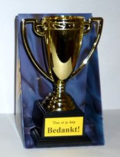 Gold Cup 19x12cm  'Bedankt'
