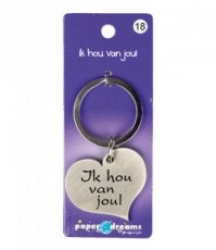 Porte-clés Coeur 'Ik hou van jou!'