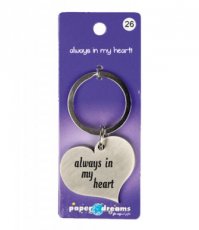 Porte-clés Coeur 'Always in my heart'