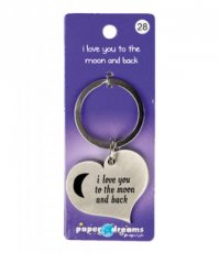 Porte-clés Coeur 'I love you to the moon and back'