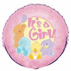 52197 Baby Folie Ballon 46cm/18" It's a Girl Animals